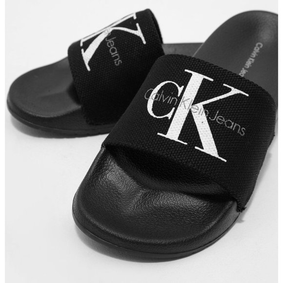 calvin klein chantal sliders black